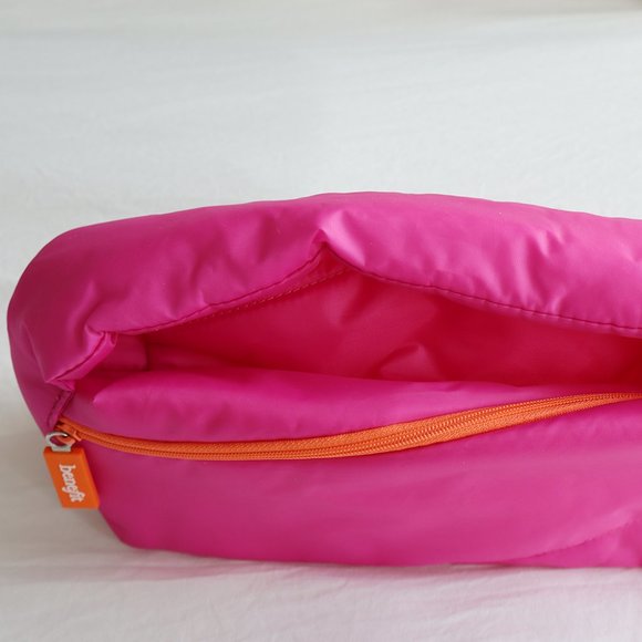 NWOT Benefit Puffy Pink Makeup Bag - Picture 2 of 5